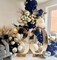 Navy Blue Balloon Garland Double Stuffed Pearl White Royal Blue Balloon Night Blue Gold Balloon arch Kit for Birthday Party Baby Shower Wedding Halloween Bridal Shower Decoration